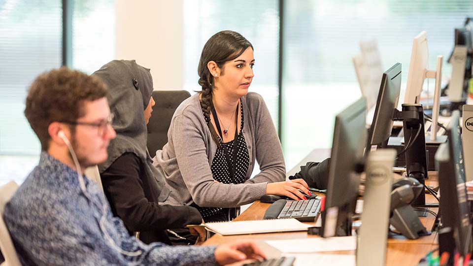 students at computer