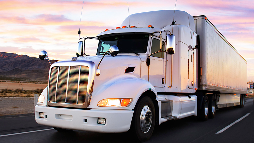 Semi truck on the open highway delivering products to destination