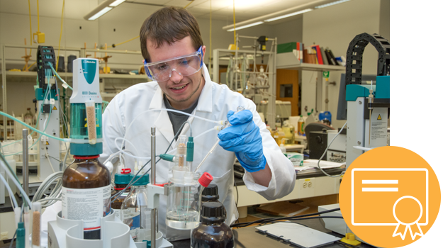 student in biotechnology lab