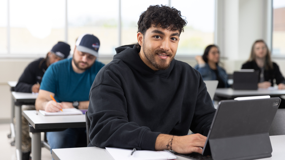 student in classroom