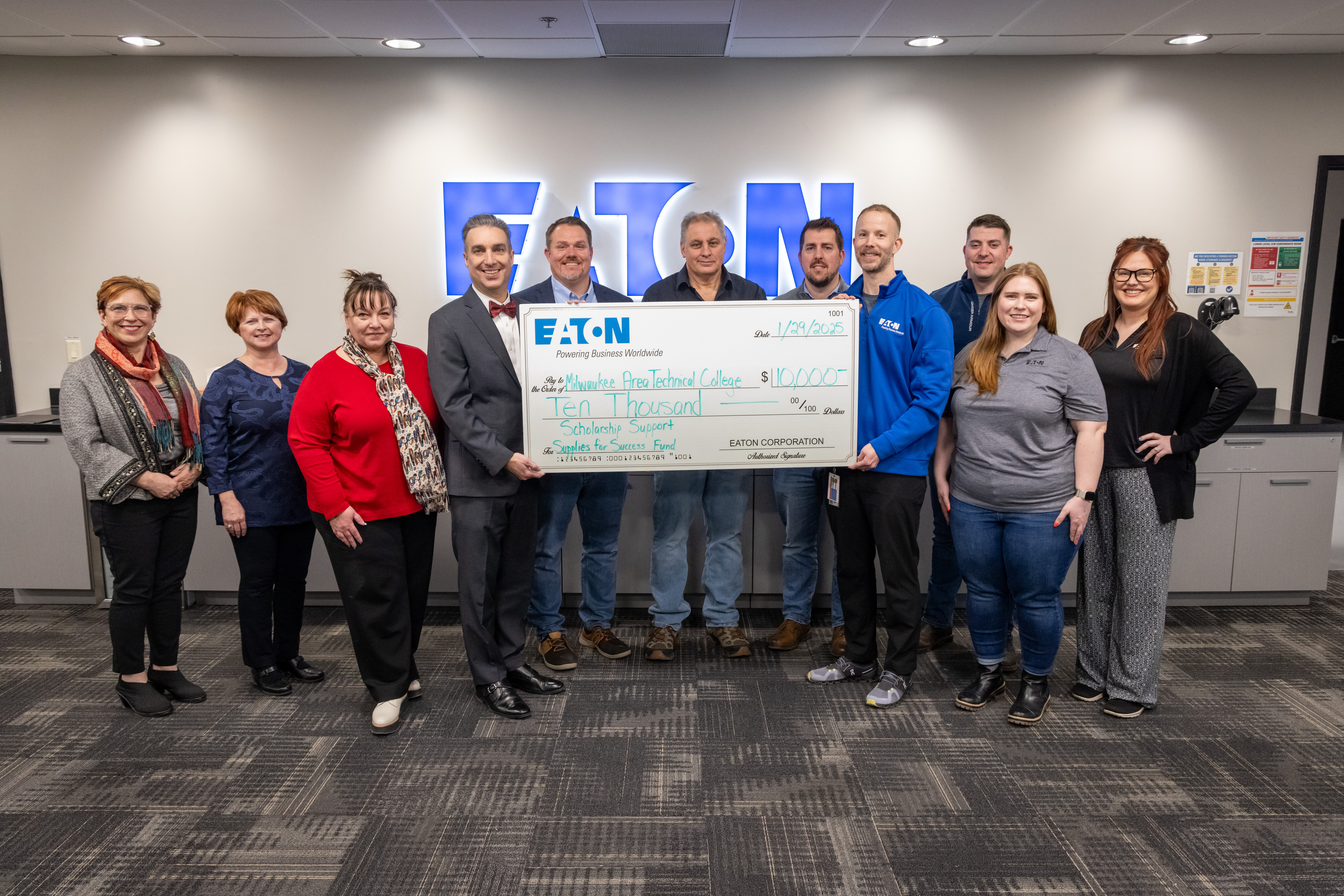 matc foundation accepts large check