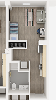 micro studio floor plan