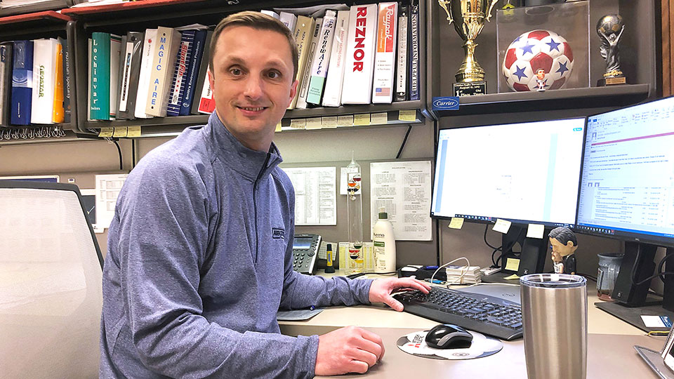 Ervin Kovacic at his desk