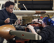 Aviation Technician Powerplant students working