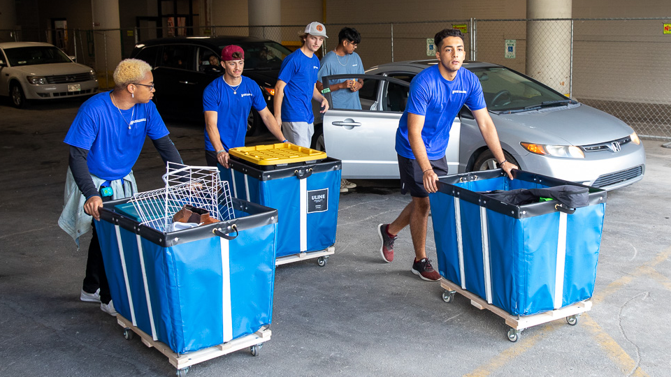 Westown Green student movers helping with moving in students