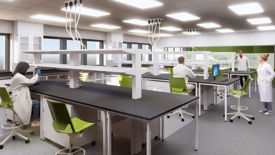 As shown in these renderings, students in the Biotechnology Laboratory Technician program will learn in classrooms that encourage hands-on training and collaboration. MATC hopes to have increase enrollment in all programs associated with the biohealth tech hub.